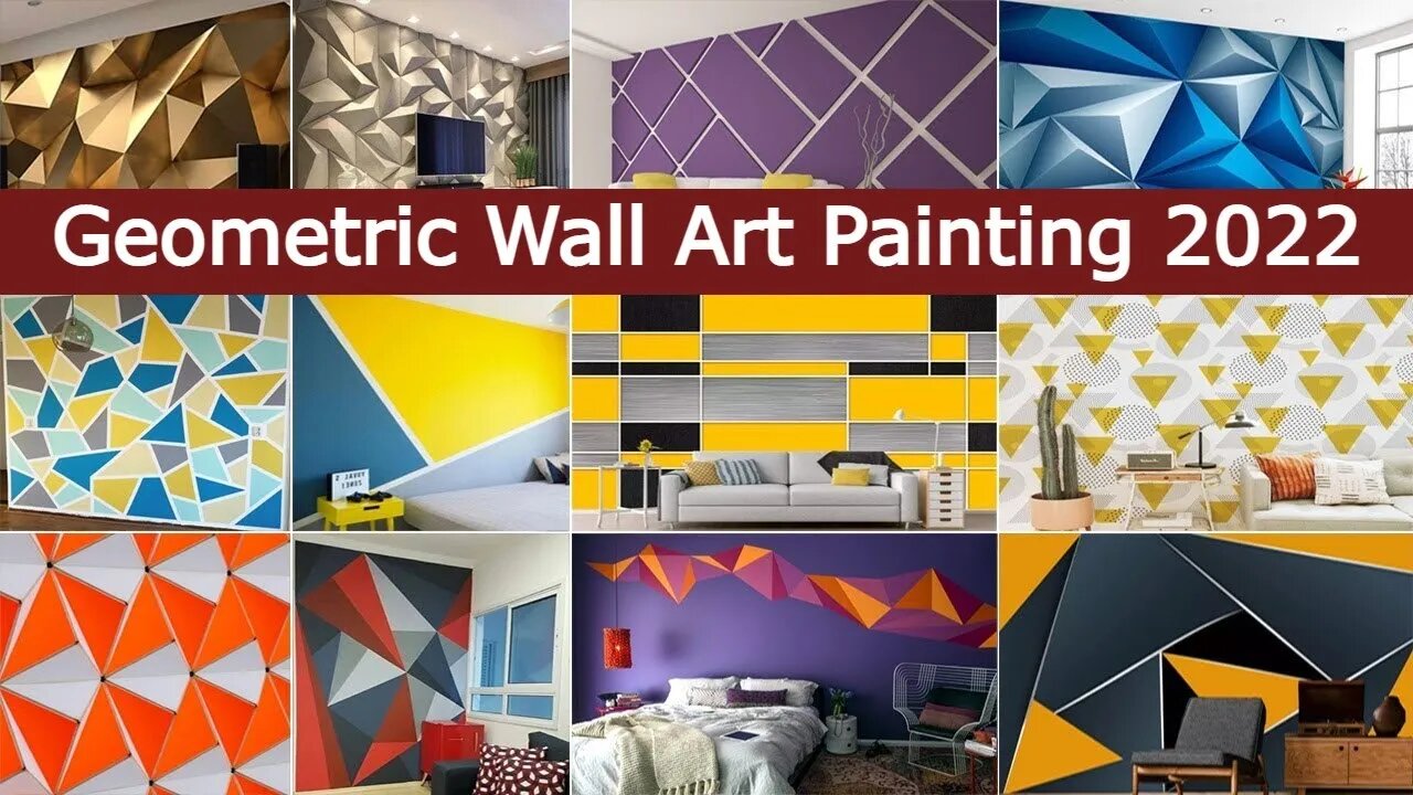 Geometric Wall Art Painting Design 2022 | Wall Painting Design Ideas 2022 | 3d Wall Painting Designs