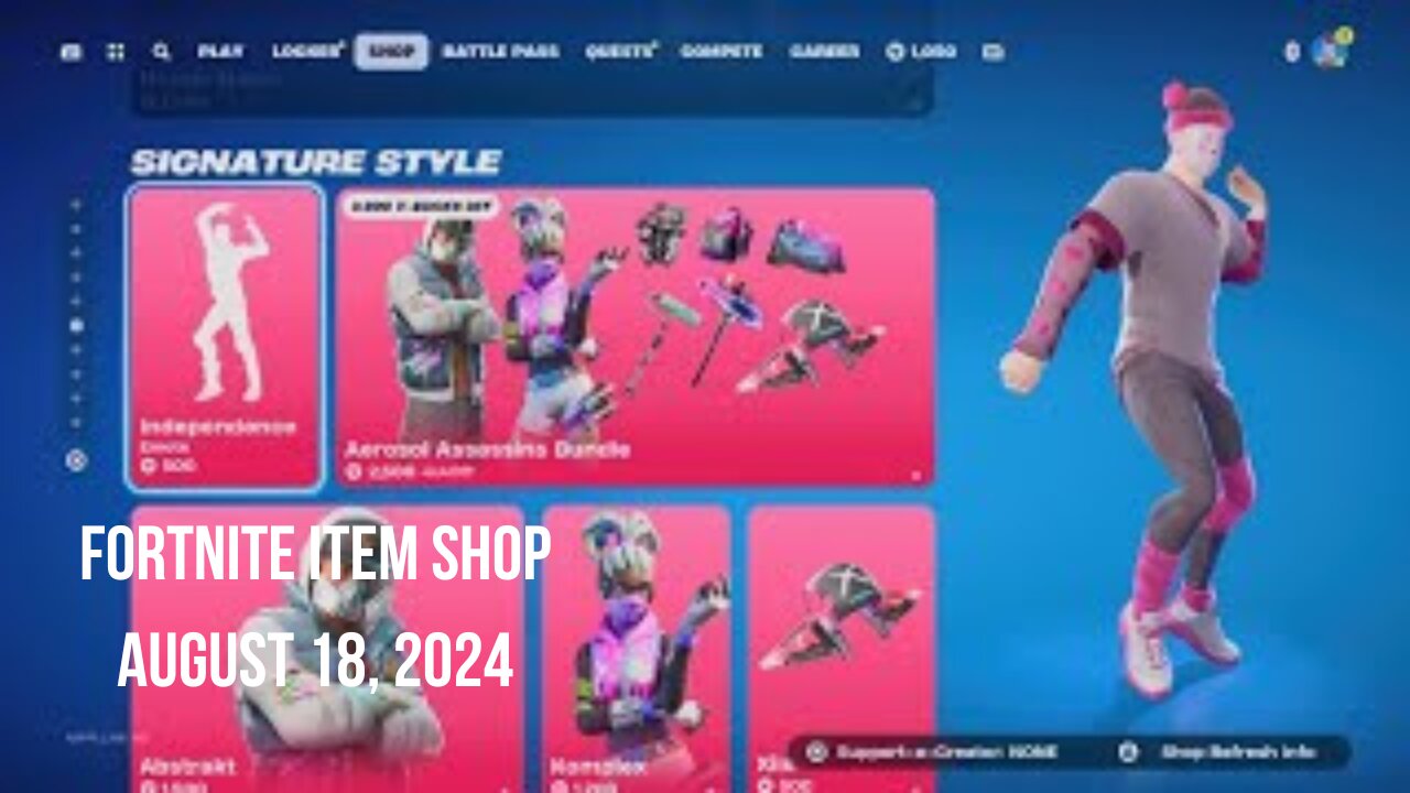 Fortnite Item Shop|August 18, 2024(*New* Independence Emote)