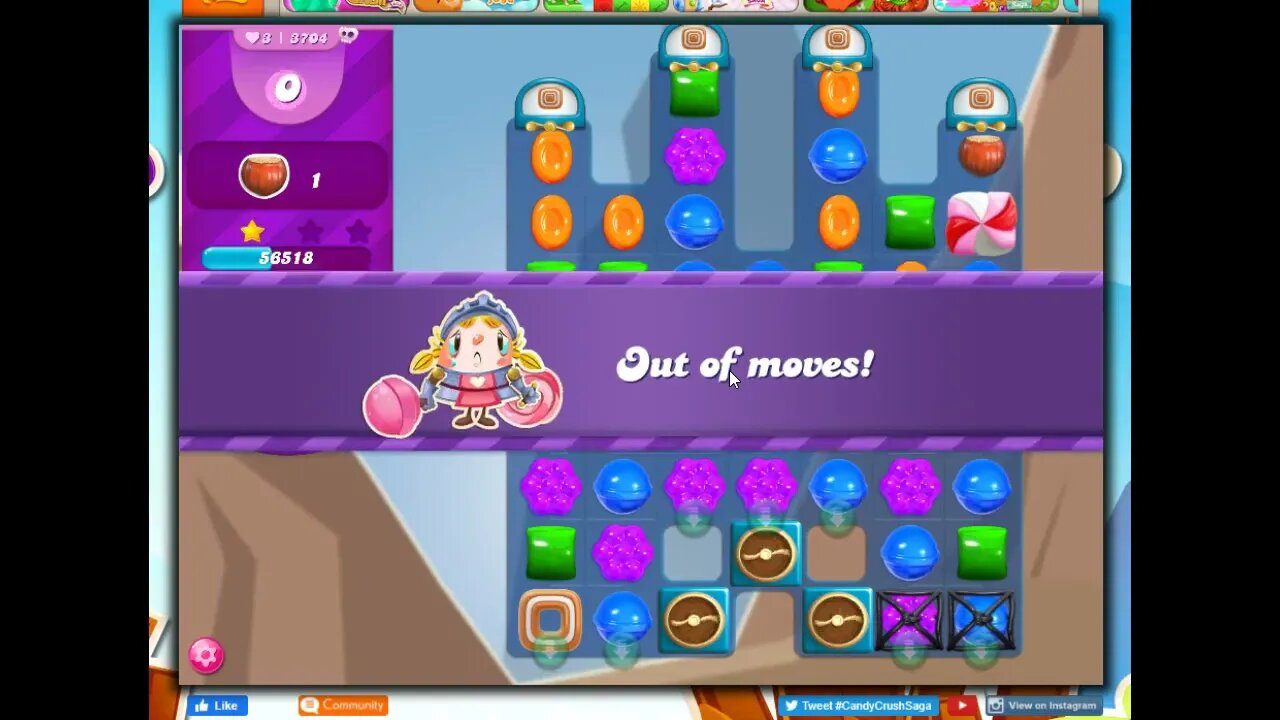 Candy Crush Level 3704 Talkthrough, 14 Moves 0 Boosters