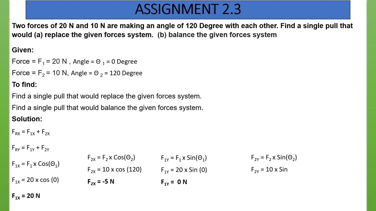 Physics| Class 11| Chapter 2| Vectors and Equilibrium| Assignments