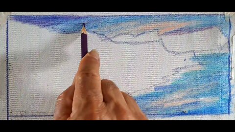 how to draw and paint canvas with colored pencils