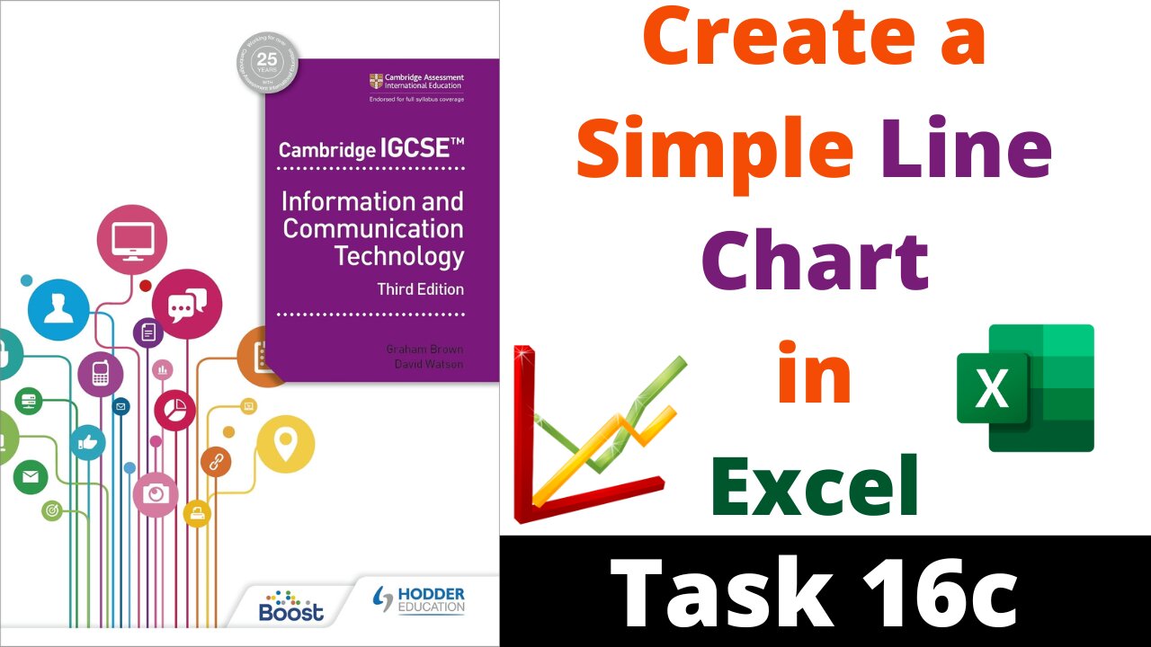 Task 16c IGCSE ICT Charts - Create a Simple Line or Area Chart in Excel Hodder Education