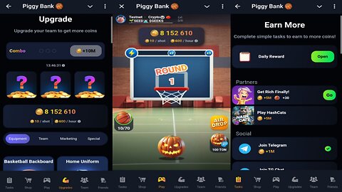 Piggy Bank | Shoot Hoops And Earn $BALLS | The Higher The Multiplier The More Airdrop | Telegram Bot