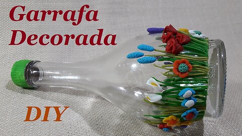 DIY - GARRAFA DECORADA COM MASSA DE BICSUIT @lucibuzo