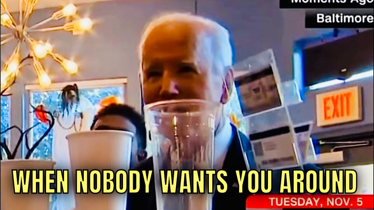 Kamala is GHOSTING Joe Biden, as he’s found wandering an Ice Cream Shop today