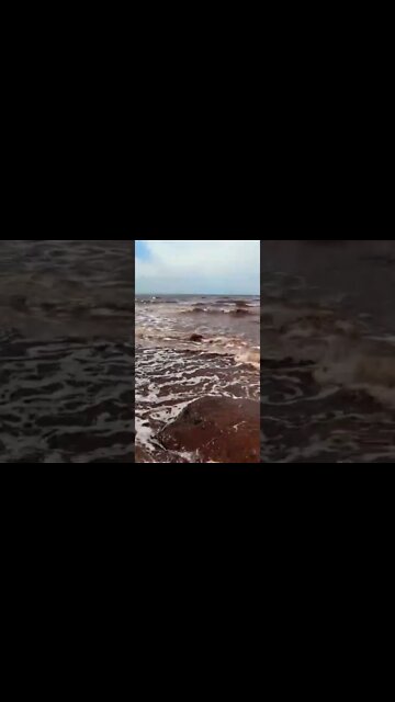 Watching the waves crash on the rocks