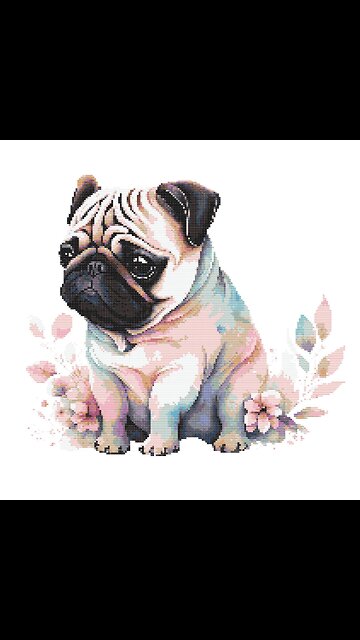 CUTE PUG Cross Stitch Pattern by Welovit | welovit.net | #welovit