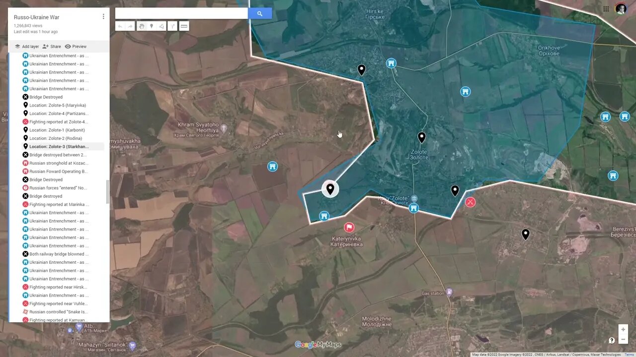 [ Zolote-Hirske Front ] Russian forces captured Katerynivka; Zolote-3 operationally encircled