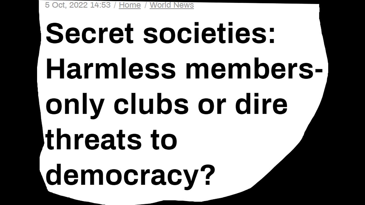 Secret Societies real or real ?