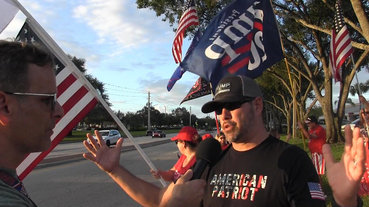 Reddawn Media interviews St Lucie County, FL for Trump Flag Wave rally organizer Beau Slay.