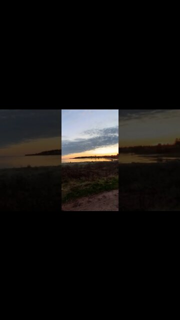 Sun setting on the water