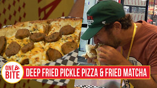 State Fair of Texas Review - Deep Fried Pickle Pizza & Fried Matcha (Dallas, TX)