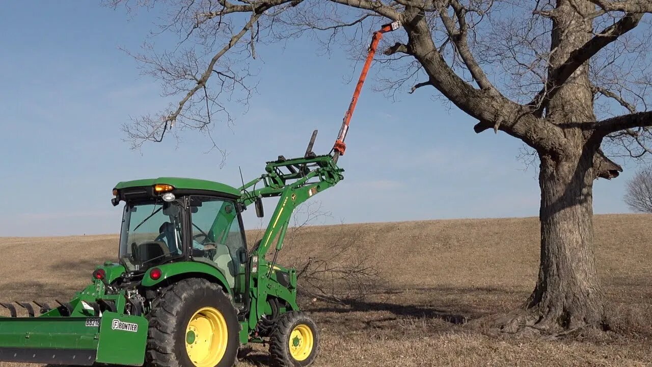 CHAINSAW ON A STICK!! Will It Work? Trim Trees From Tractor Seat!! Limbsaw