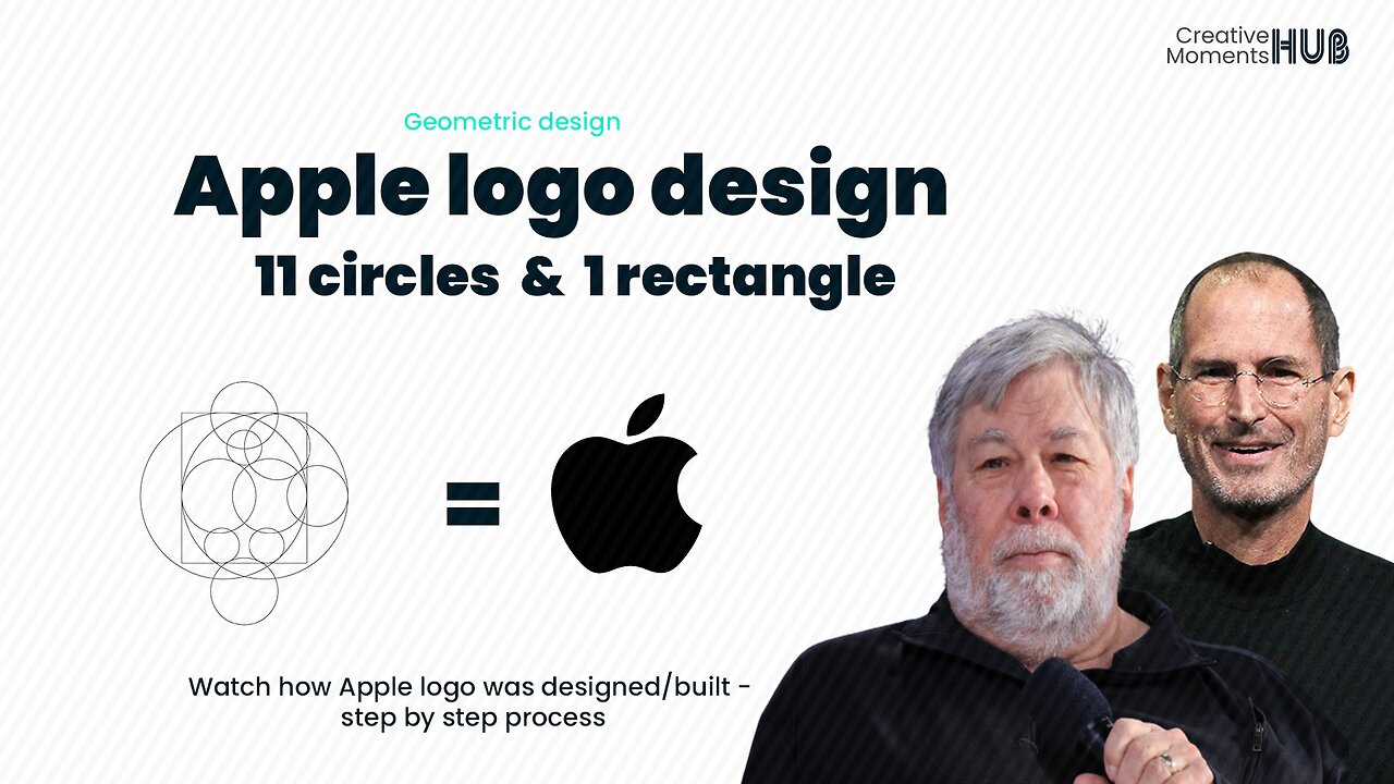 Apple Logo Designed with Eleven Circles and One Rectangle - Watch How?