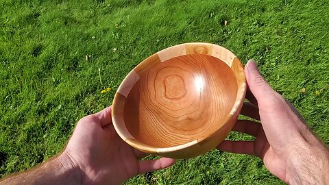 Cheer Up Cherry with Cherry and Maple Syrup on Top Wood Bowl