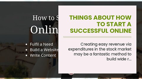 Things about How to start a successful online business from scratch