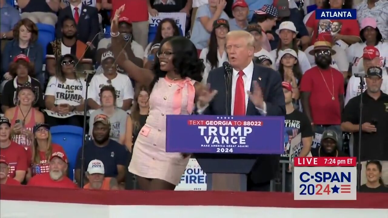 Donald Trump brings the woman who hugged him at Chick-Fil-A, Michaelah Montgomery, Atlanta Rally 🇺🇸