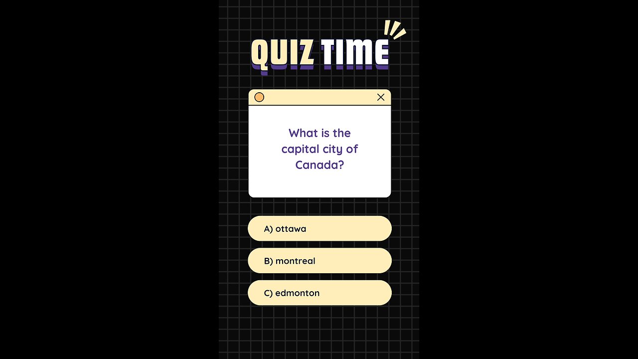 quiz time - capital city of canada