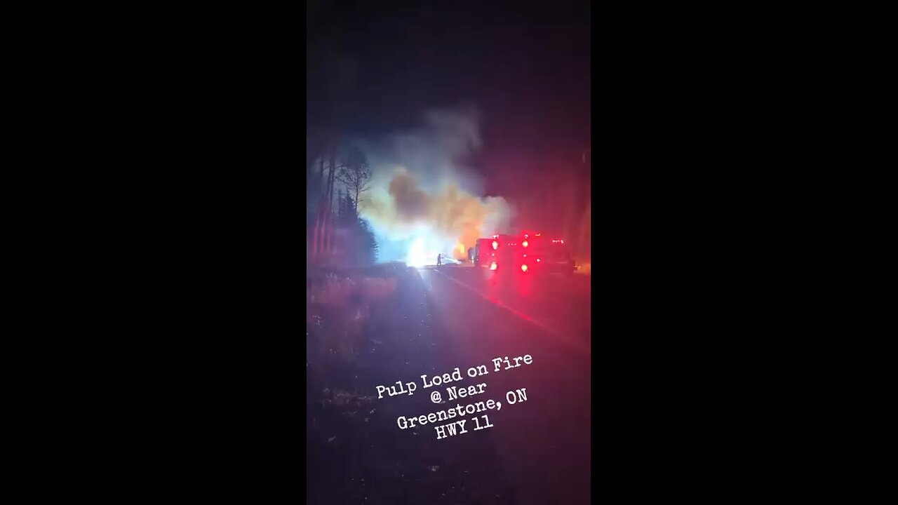 Truck fire on highway 11 Ontario