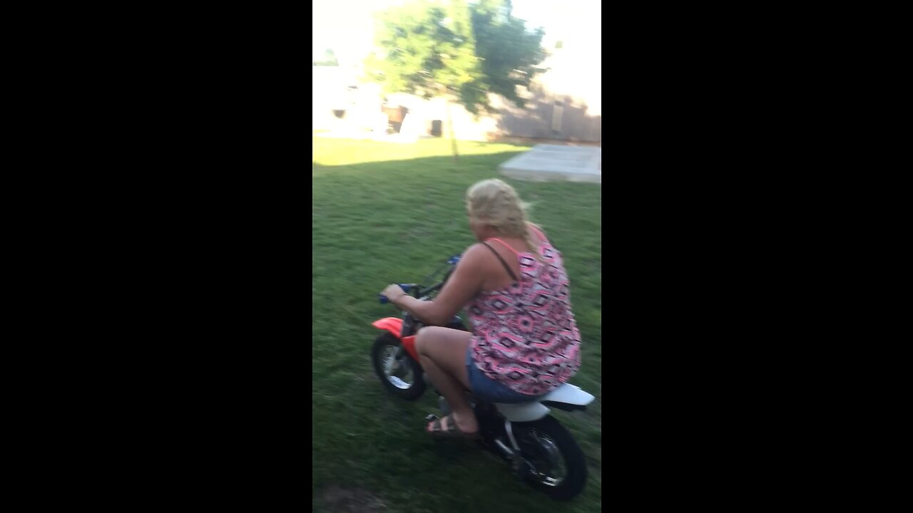 Mom Races Dirtbike after day Drinking! (CRASH)