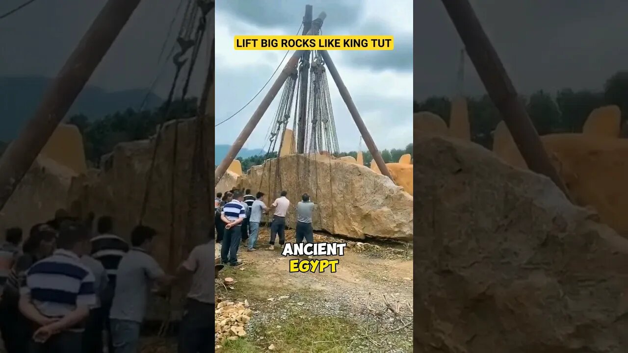 🏗Lift big rock like King Tut #egypt #archaeology #solar #physics #pyramid #granite #history #ancient