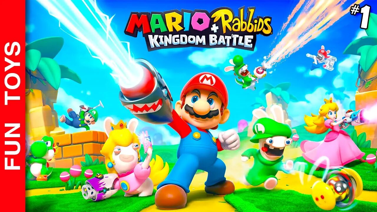 Mario + Rabbids Kingdom Battle #1 - Jogo de estratégia IRADO do Mario e este coelhos LOUCOS! 🤪