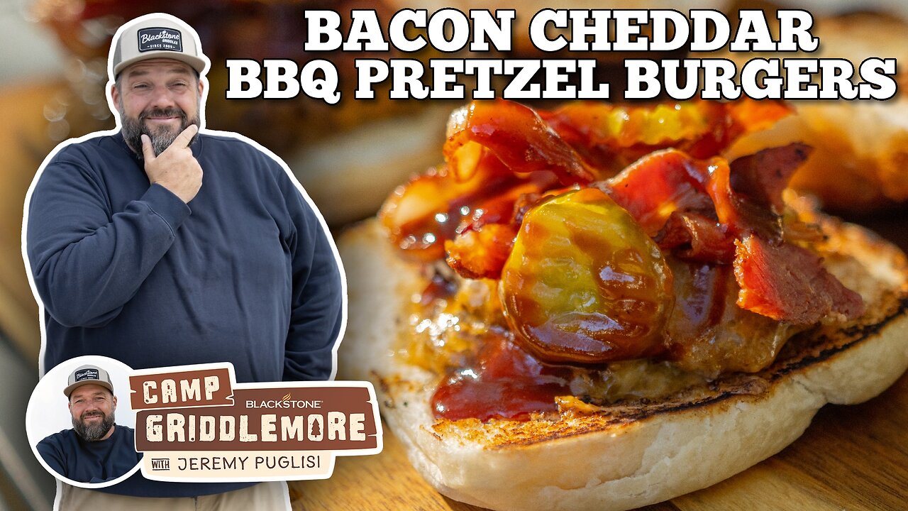 Bacon Cheddar BBQ Pretzel Burger | Blackstone Griddles