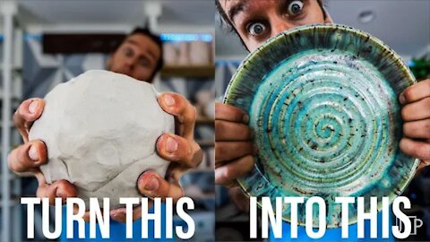 Watch the stages of pottery turning into a food bowl in a very wonderful way..