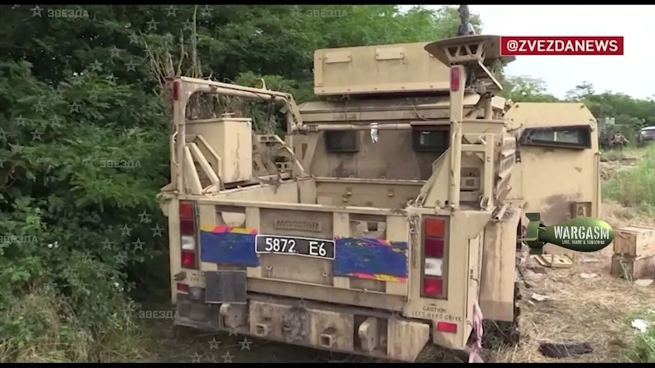 Captured British Husky TSV and Mastiff vehicles