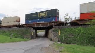 CSX Q017 Intermodal Double-Stack Train From Bascom, Ohio May 8, 2021