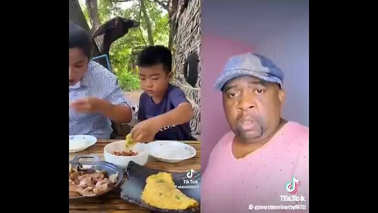 BRAVE BOY PREPARING COWS HEAD FOR FOOD