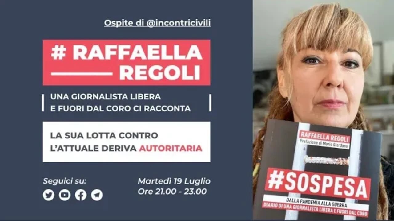 @incontricivili presenta #RaffaellaRegoli: #Sospesa per #Resistenza e #Coerenza