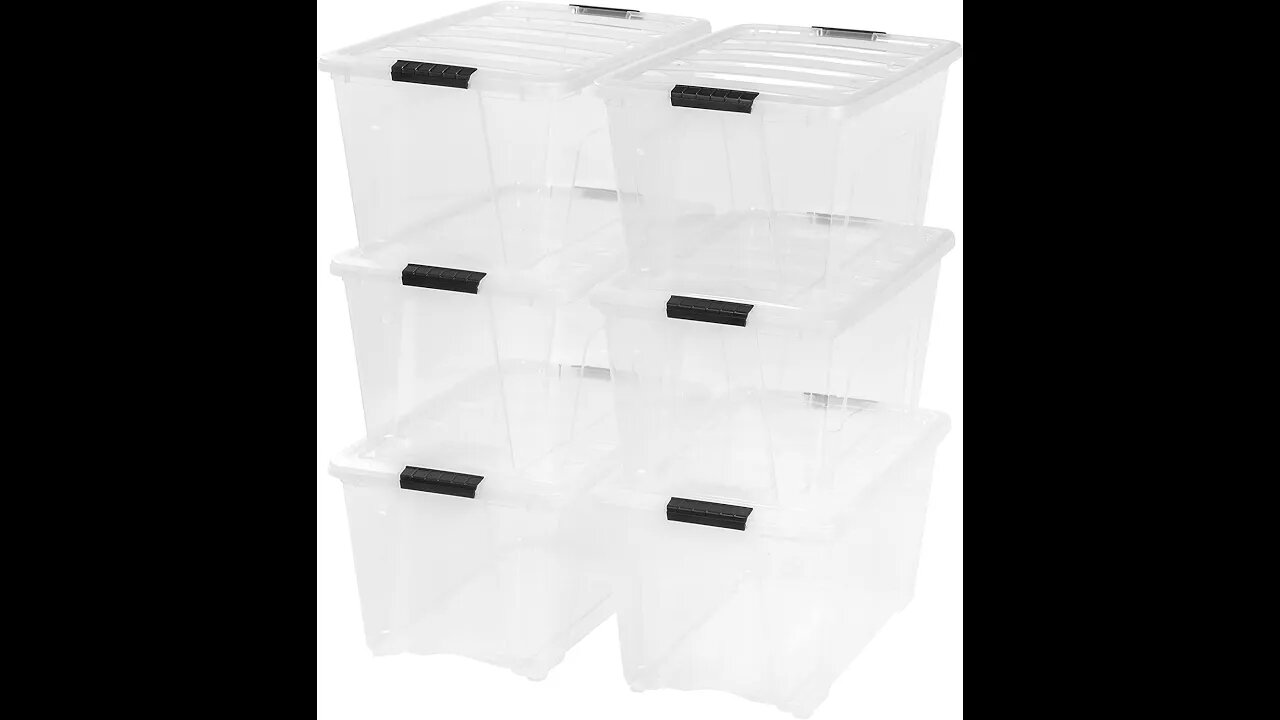 IRIS USA 53 Quart Bins Unboxing And Review Stack & Pull Box, 6 Pack, Clear (100263)