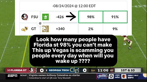 Rigged #10 Florida State vs Georgia Tech | Vegas is robbing you early they don’t even care 🤣🤣 #cfb