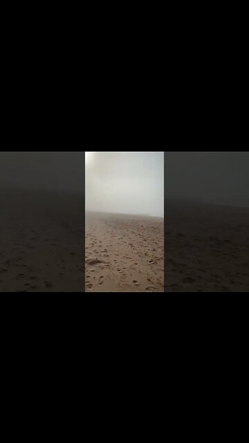 Fog appearing on the beach