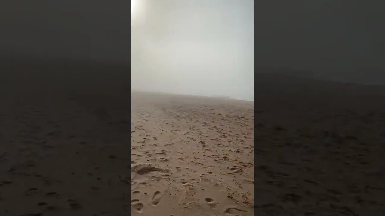 Fog appearing on the beach