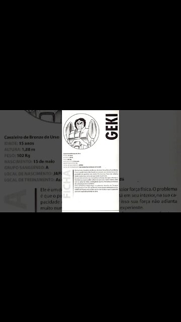 Os Cavaleiros Do Zodíaco - Geki Ficha [Pause o Vídeo Caso Não Consiga Ler]