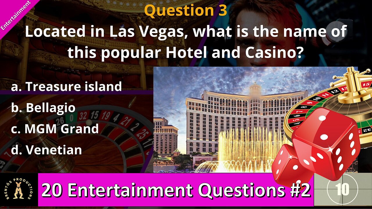 Entertainment Trivia Quiz #2 | 20 Multi-choice Questions | Medium Difficulty | #vegascasino