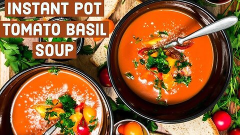 Easy Instant Pot Tomato Basil Soup – Perfect with Grilled Cheese! 🥣🔥