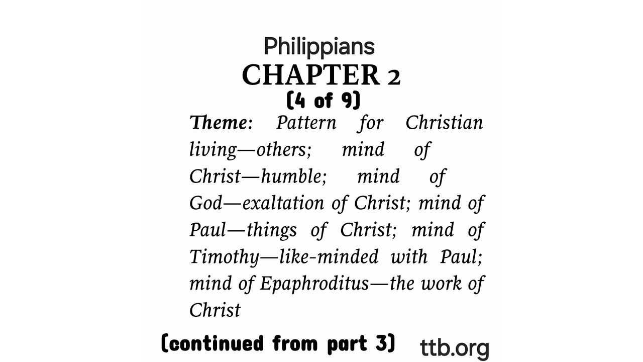 Philippians Chapter 2 (Bible Study) (4 of 9)