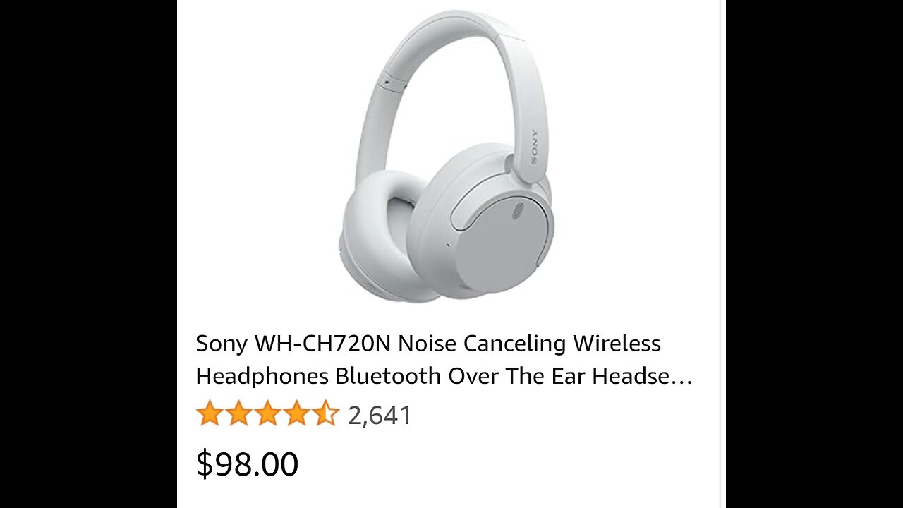 Sony WH-CH720N Noise Canceling Wireless Headphones Bluetooth