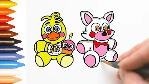 COMO DESENHAR TOY CHICA E MANGLE KAWAII - MUITO FÁCIL DE FAZER #fnaf #toychica #mangle