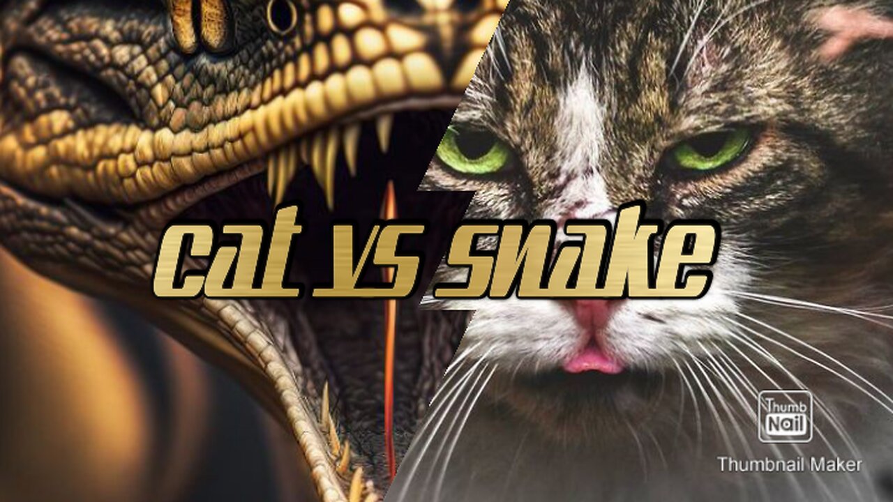 Beautiful cat vs snake