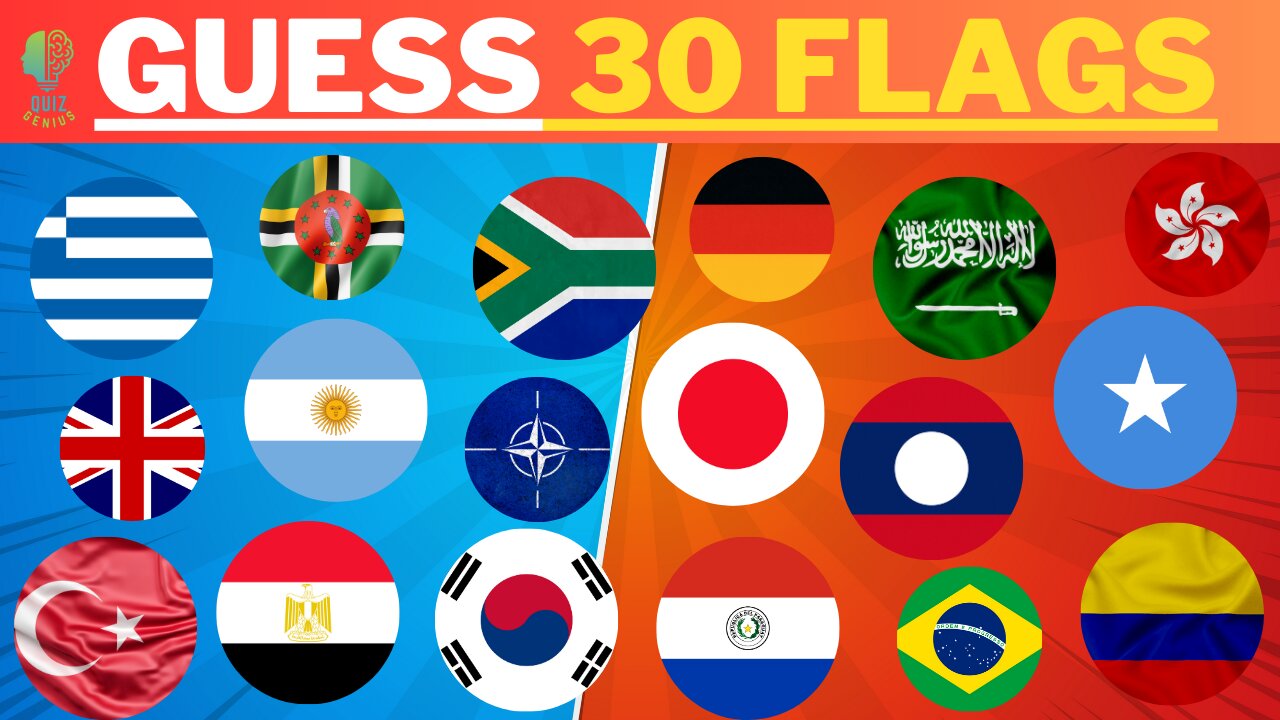 Guess 30 The Flags In The World | ULTIMATE FLAG QUIZ | Quiz Qenius |