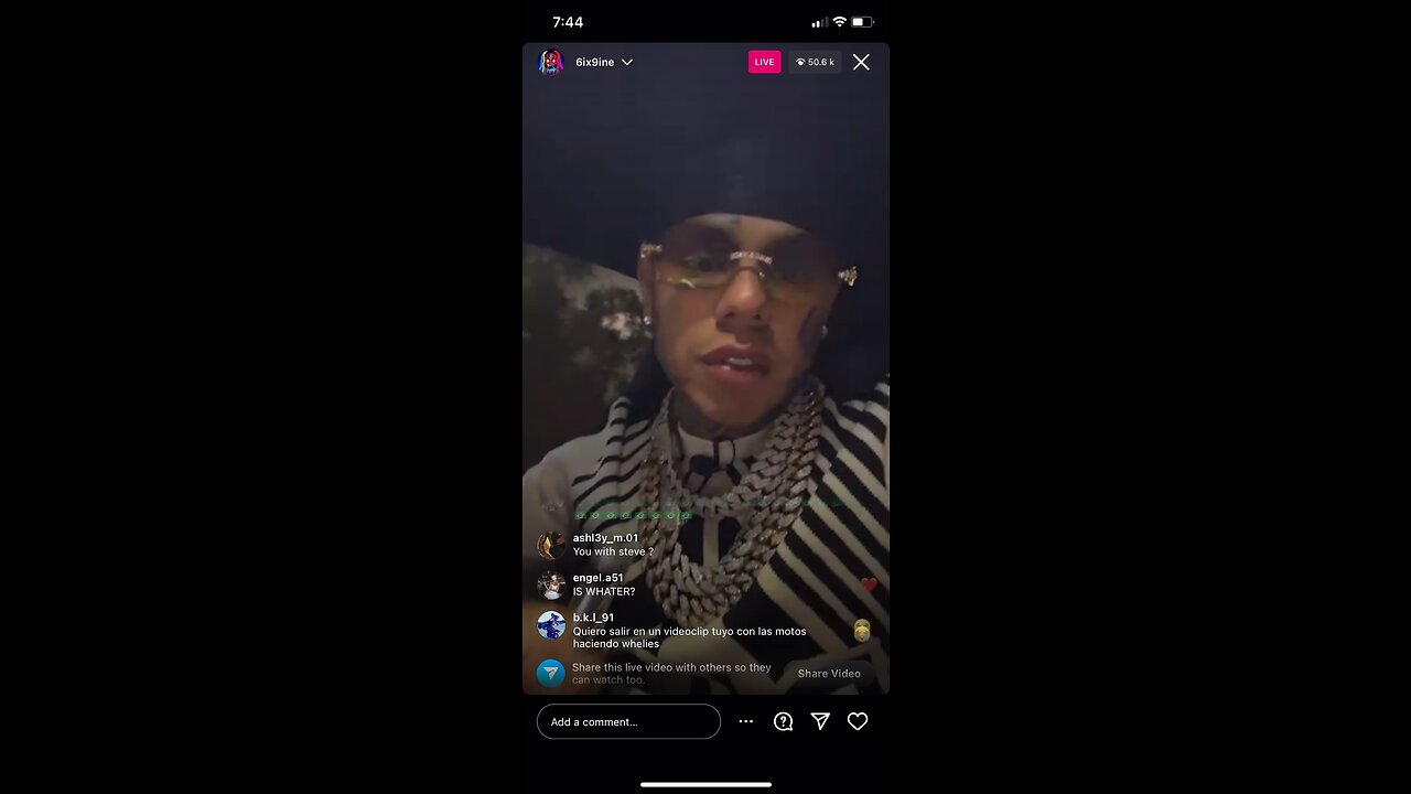 6ix9ine IG Live video