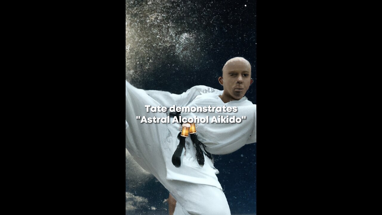 Tate demonstrates *Astral Alcohol Aikido*