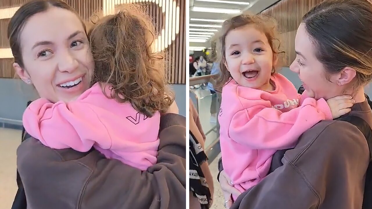 Mommy & Daughter Have The Cutest Airport Reunion