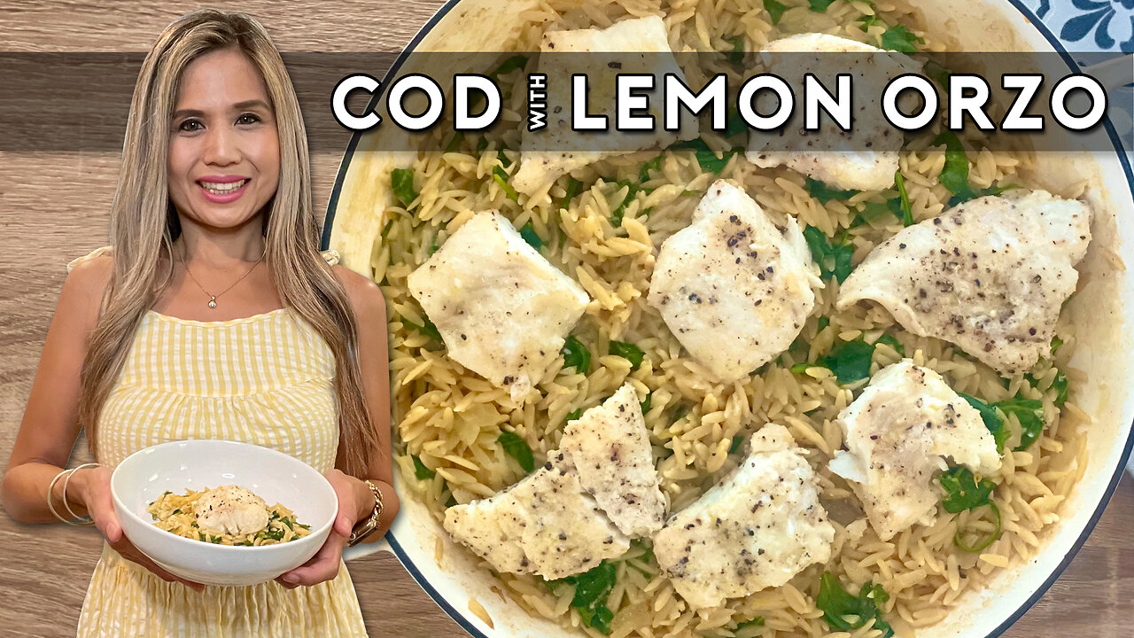 COD WITH LEMON ORZO