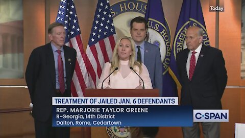 Representative Marjorie Taylor Greene News Conference on January 6 Defendants