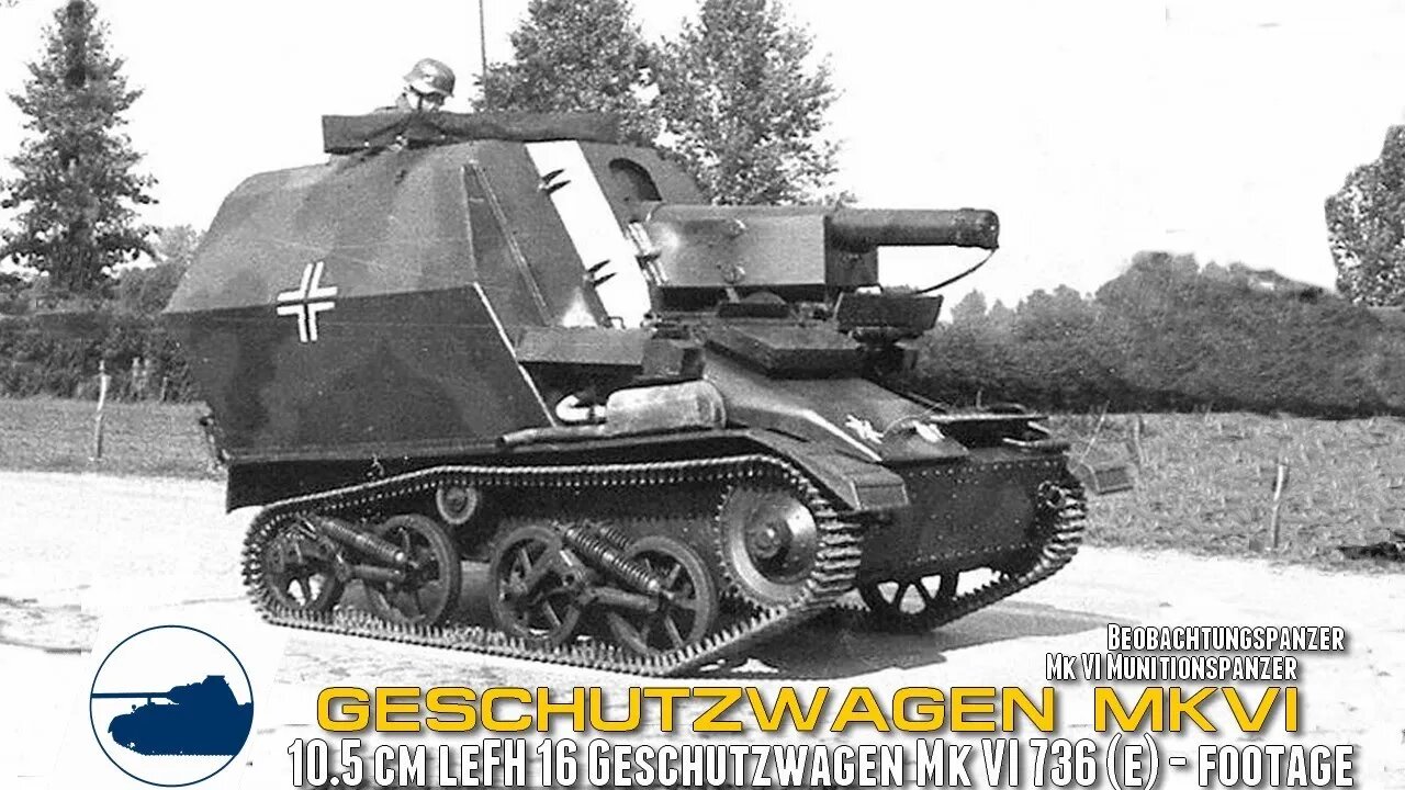 Rare WW2 Geschützwagen Mk VI - 10.5 cm leFH 16 - Footage